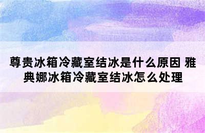 尊贵冰箱冷藏室结冰是什么原因 雅典娜冰箱冷藏室结冰怎么处理